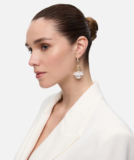 Combined Faux Pearl Drop Earrings