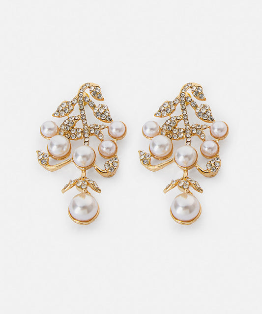Faux Pearl and Strass Earrings