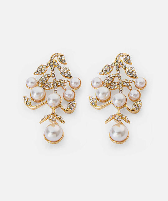 Faux Pearl and Strass Earrings
