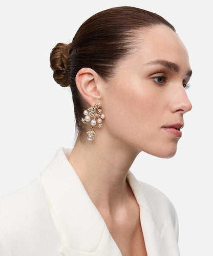 Faux Pearl and Strass Earrings