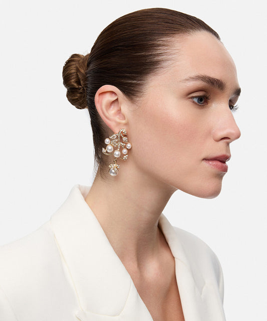 Faux Pearl and Strass Earrings