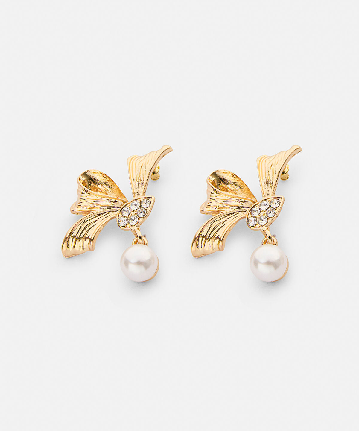 Zoomed Crystal and Faux Pearl Earrings