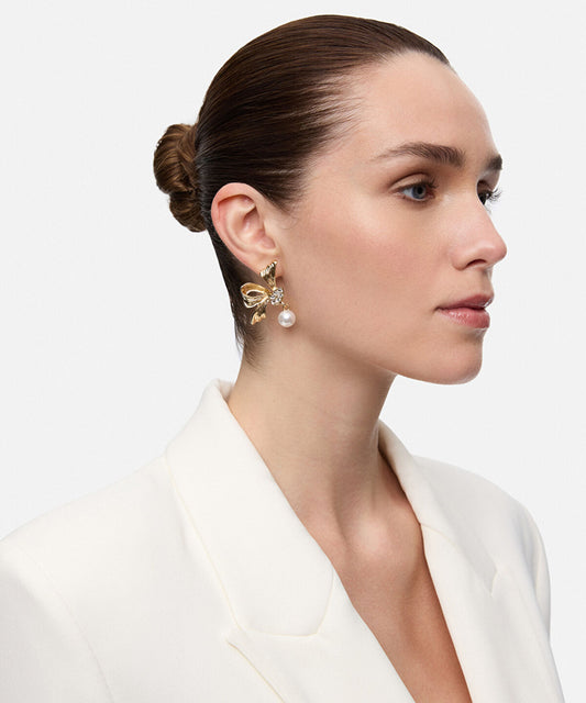 Crystal and Faux Pearl Earrings