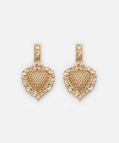 Embellished Heart Drop Earrings