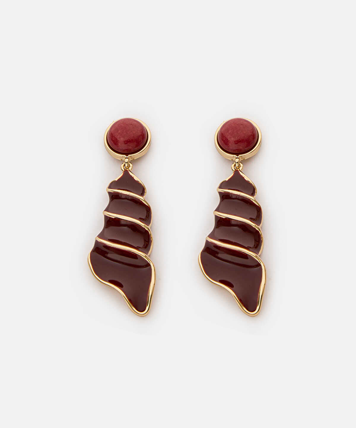 Combined Spiral-Effect Earrings