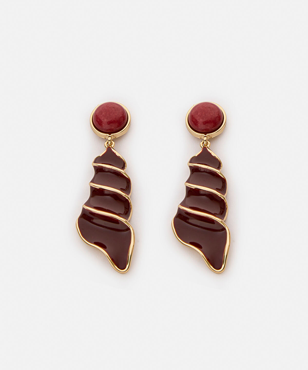 Zoomed Combined Spiral-Effect Earrings