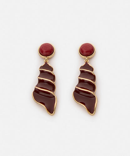 Combined Spiral-Effect Earrings