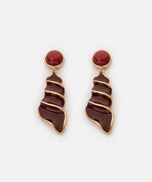 Combined Spiral-Effect Earrings
