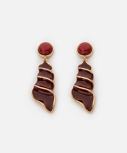Combined Spiral-Effect Earrings