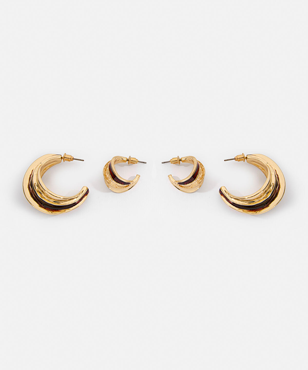 Textured Hoop Earring Set