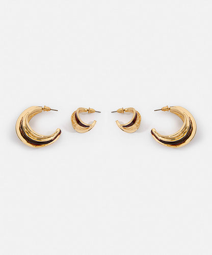 Textured Hoop Earring Set