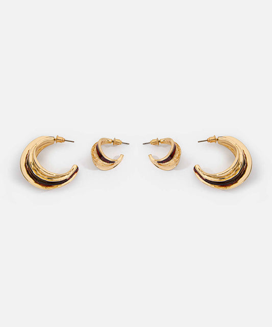 Textured Hoop Earring Set