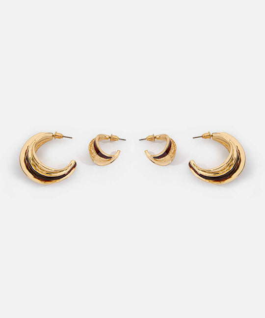 Textured Hoop Earring Set
