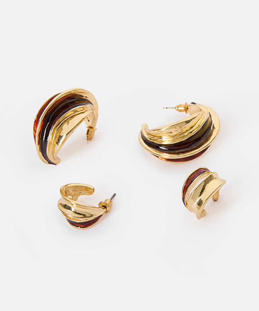 Textured Hoop Earring Set