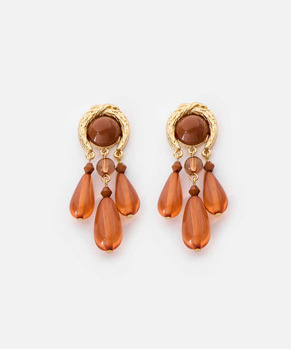Dangle Resin Metal Earrings
