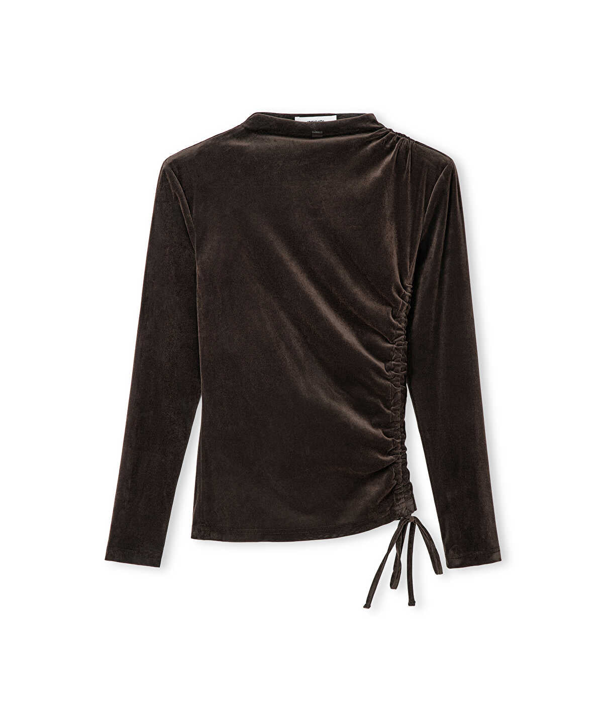 Gathered Velvet T-Shirt
