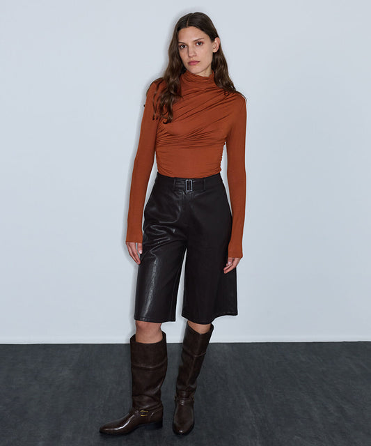 Asymmetric Gathered T-Shirt