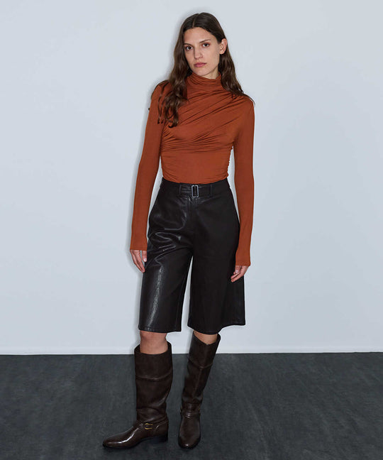 Asymmetric Gathered T-Shirt