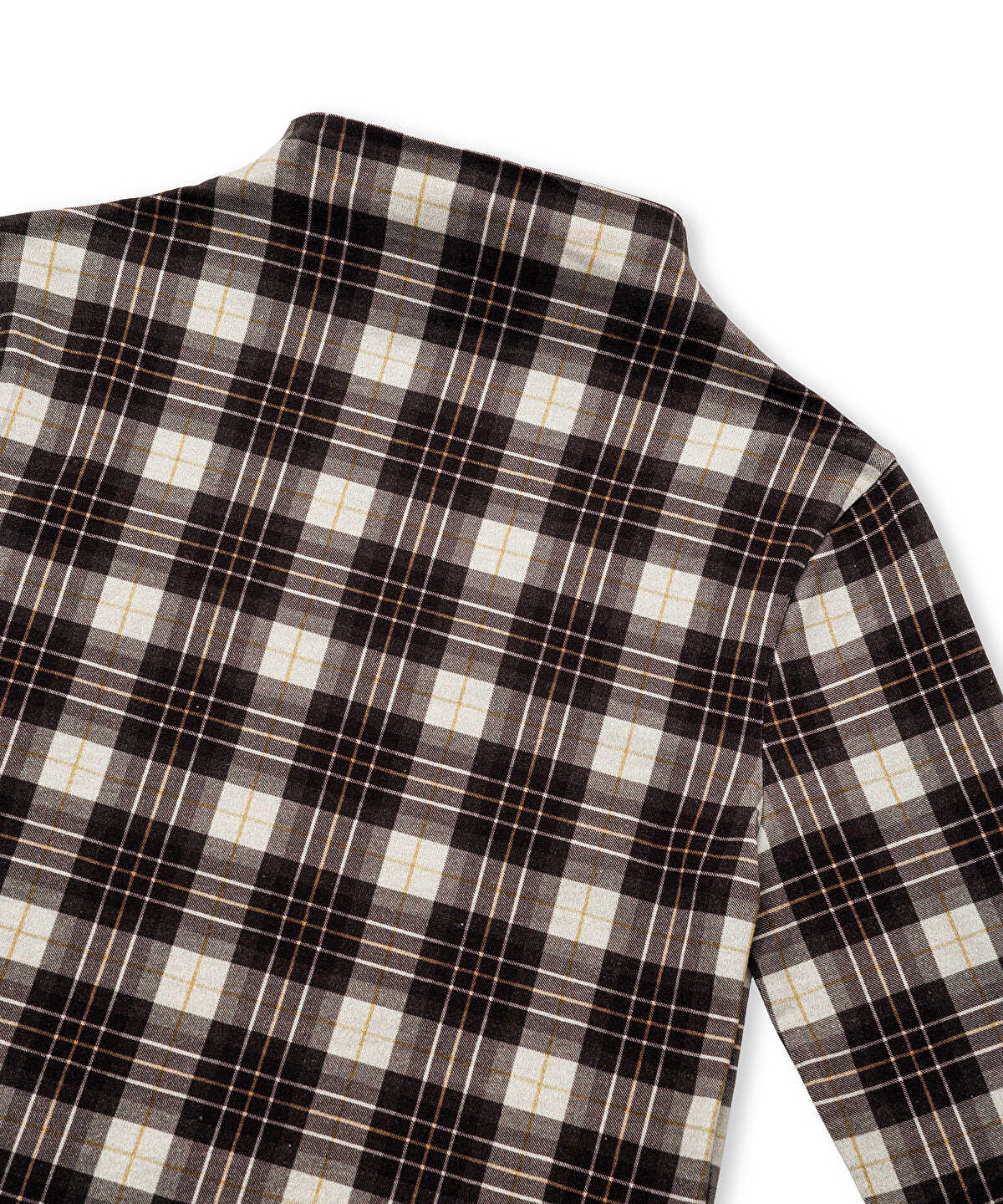 High-Neck Plaid T-Shirt