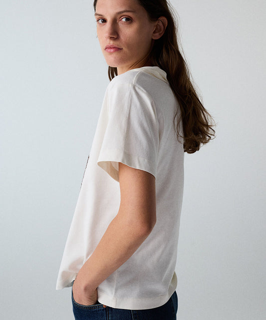 Rhinestone T-Shirt with Detachable Scarf