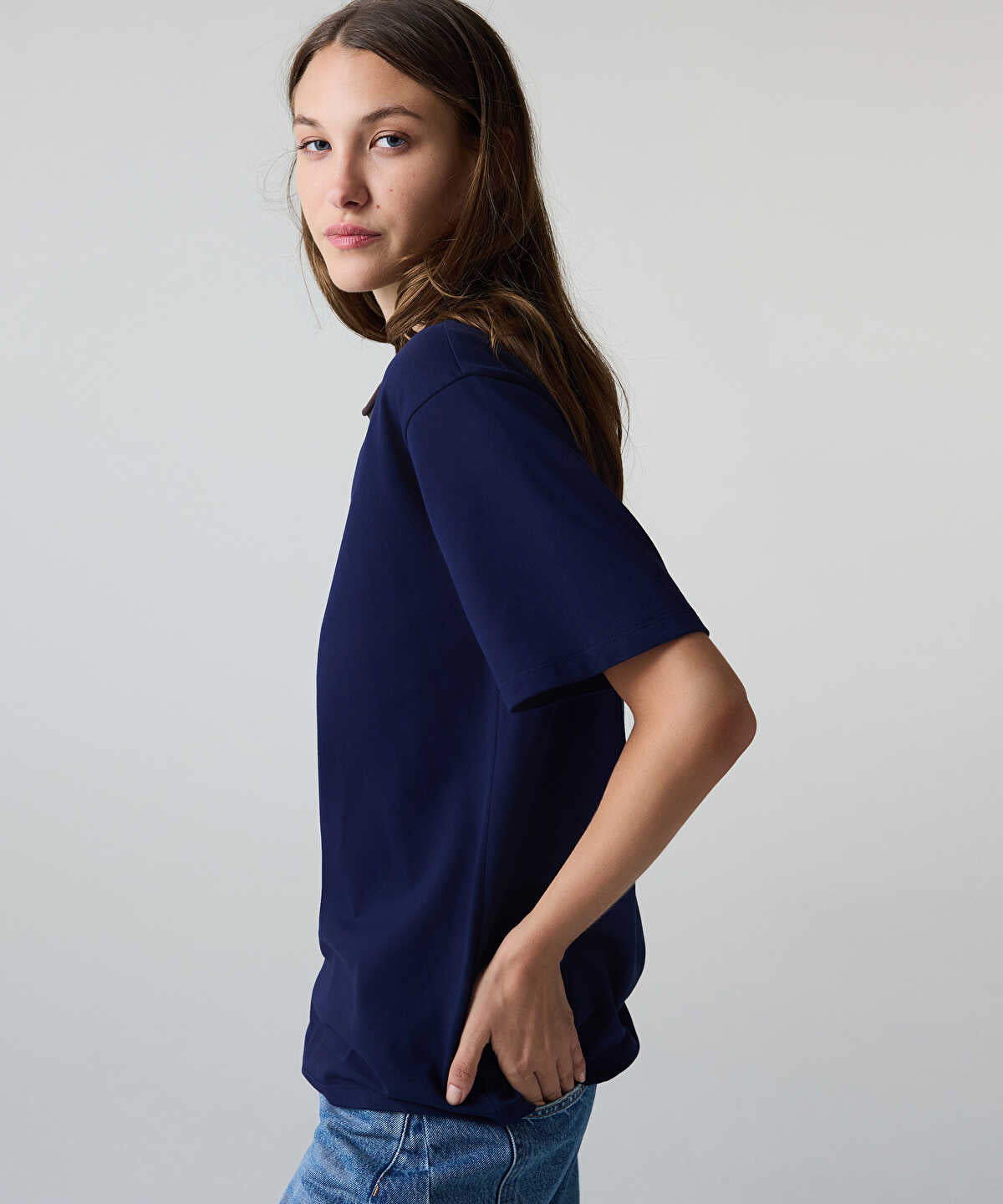 Contrast Collar T-Shirt