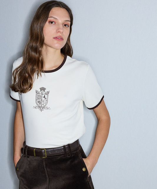 Printed T-Shirt with Contrast Piping