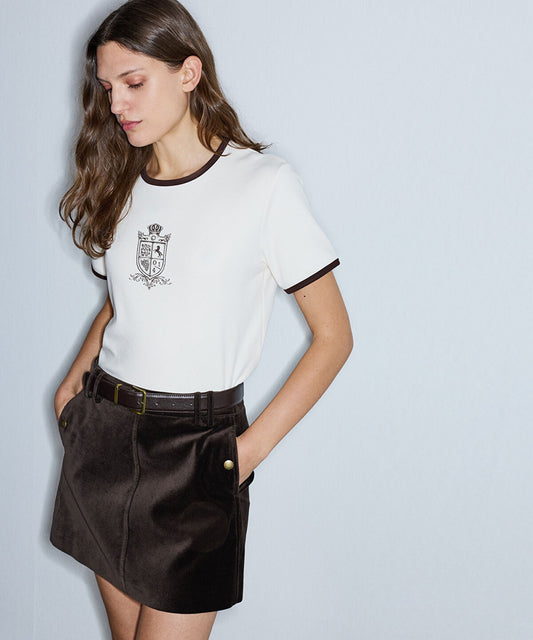Printed T-Shirt with Contrast Piping