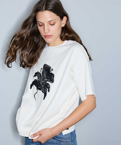 T-Shirt with Embroidered Applique