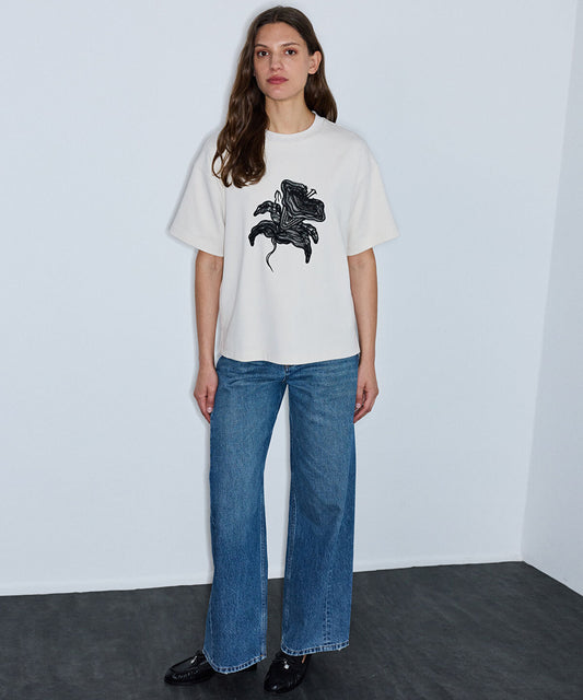 T-Shirt with Embroidered Applique