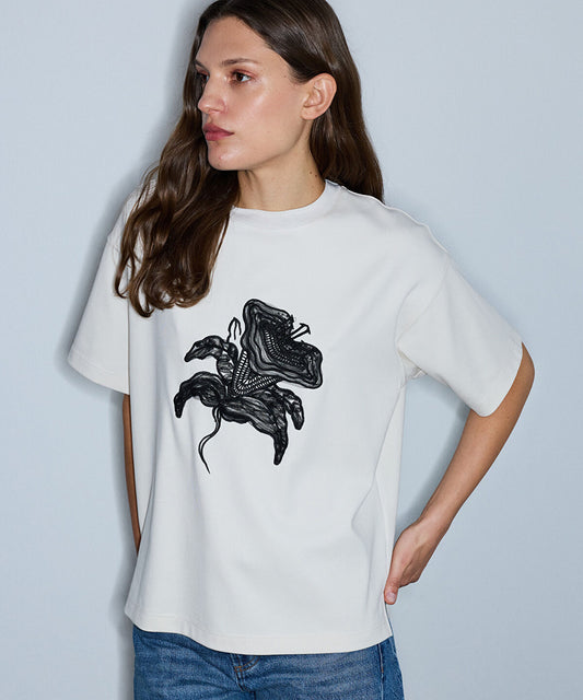 T-Shirt with Embroidered Applique