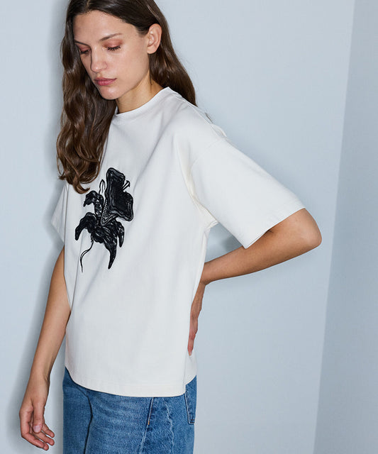 T-Shirt with Embroidered Applique