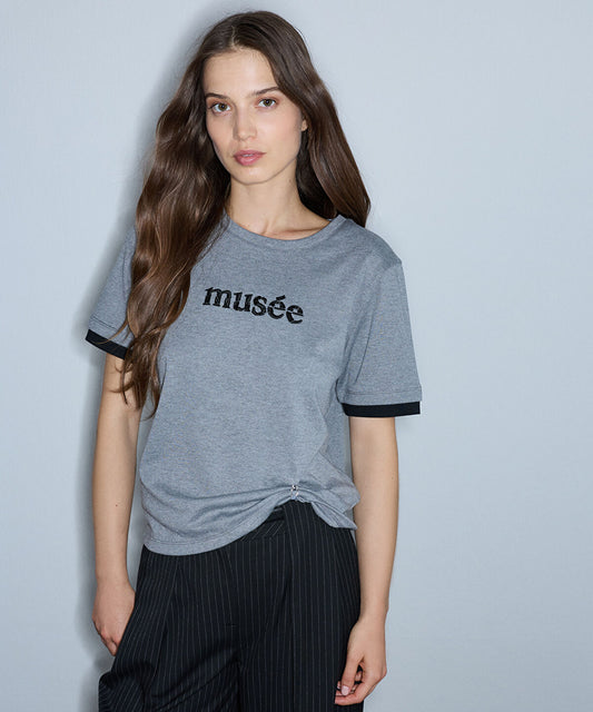 Embellished T-Shirt with Slogan Embroidery