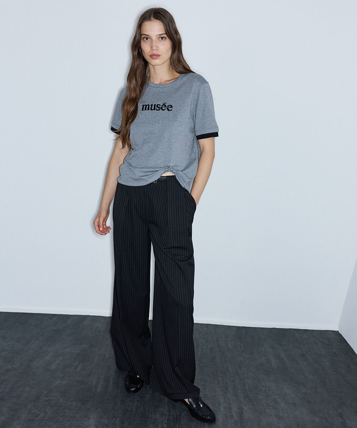 Embellished T-Shirt with Slogan Embroidery