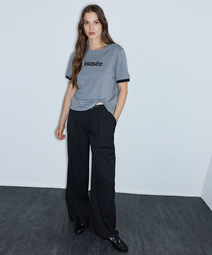 Embellished T-Shirt with Slogan Embroidery