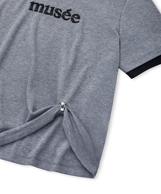 Embellished T-Shirt with Slogan Embroidery