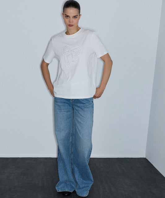 Bow Applique T-Shirt 