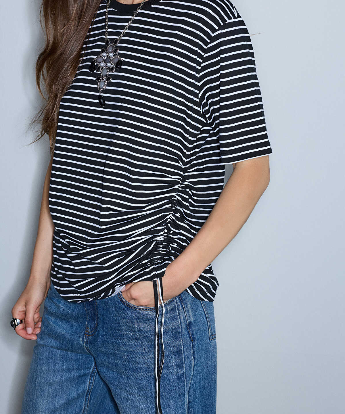Asymmetric Striped T-Shirt