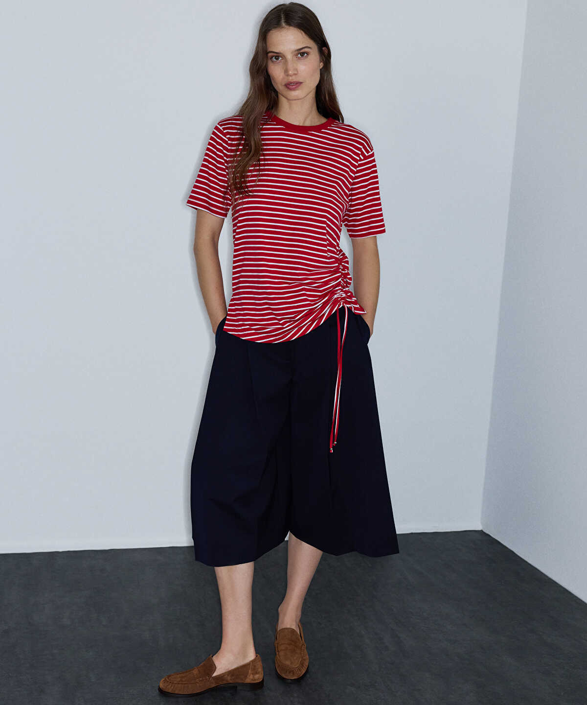 Zoomed Asymmetric Striped T-Shirt