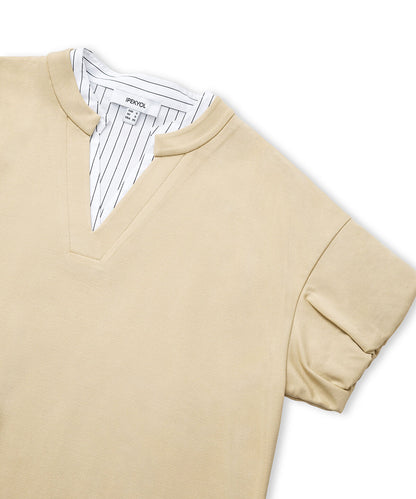 Layered-Effect Balloon-Sleeve T-Shirt
