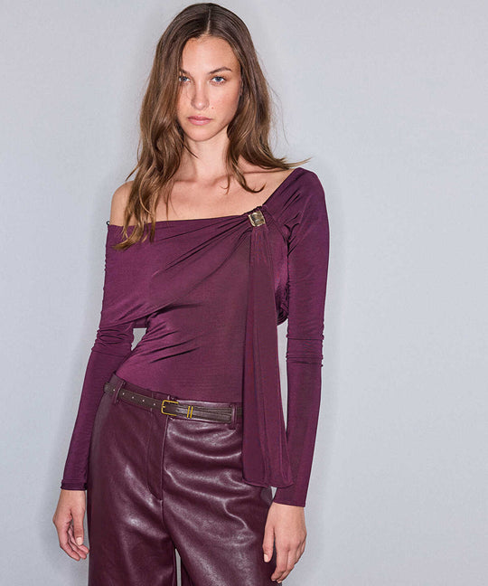 Asymmetric Off-Shoulder Bodysuit