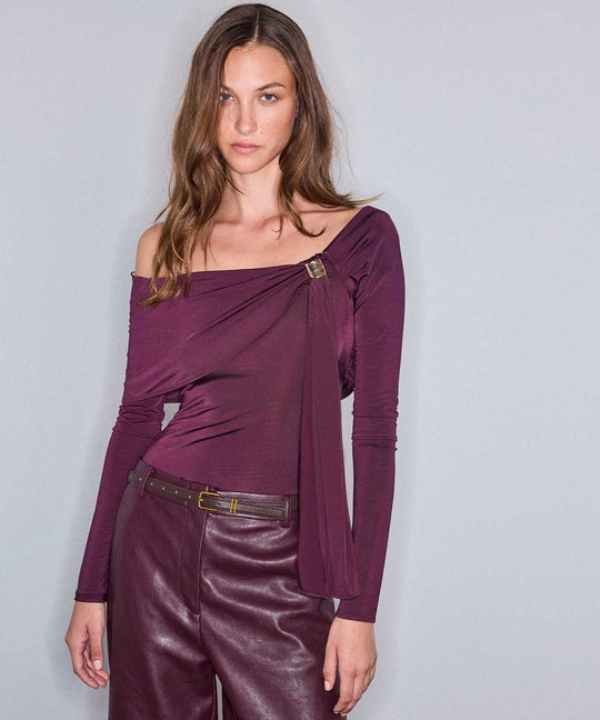Asymmetric Off-Shoulder Bodysuit
