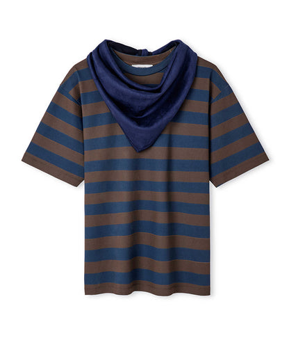 Striped T-Shirt with Scarf