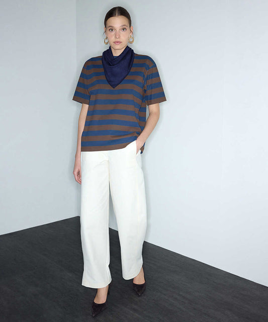 Striped T-Shirt with Scarf