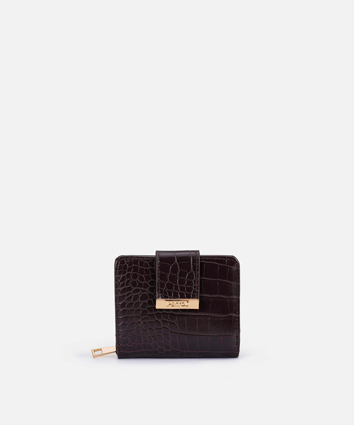 Zoomed Croc-Effect Wallet