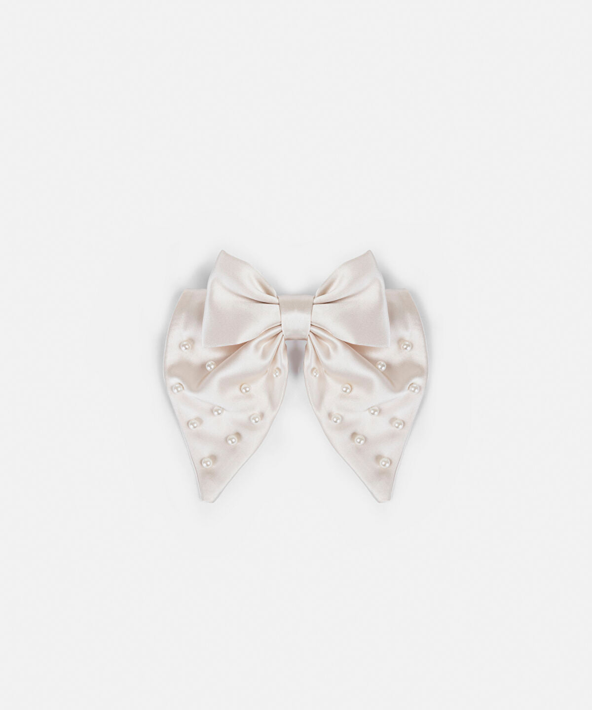 Zoomed Faux Pearl Bow Hair Clip