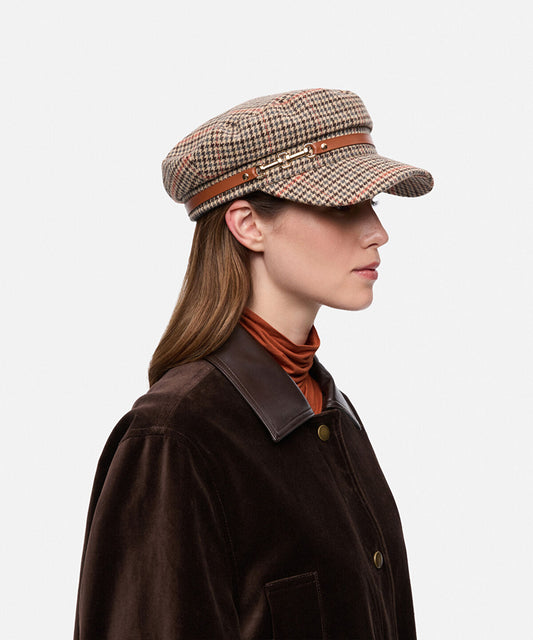 Embellished Houndstooth Hat
