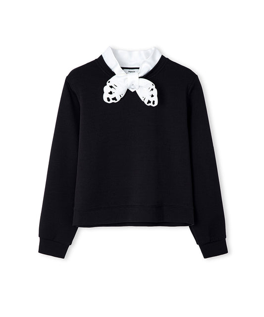 Tie-Neck Sweatshirt