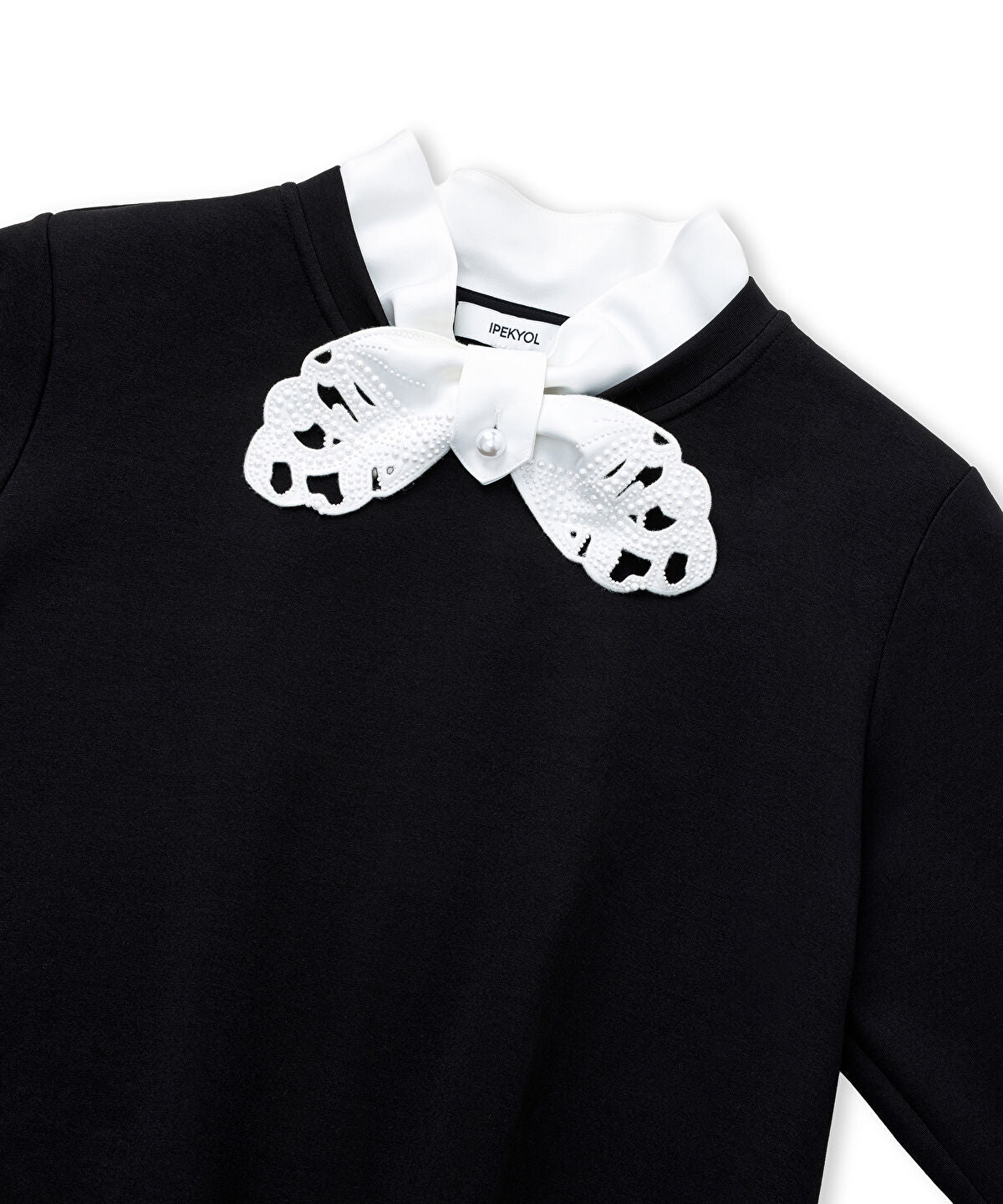 Tie-Neck Sweatshirt