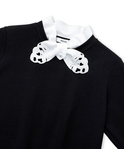 Tie-Neck Sweatshirt
