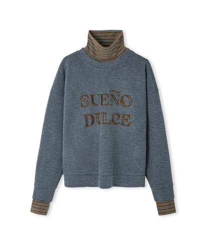 Layered-Effect Embellished Sweatshirt